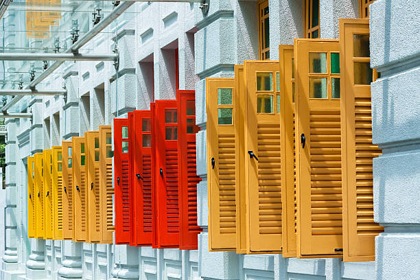 Colored windows stock photo