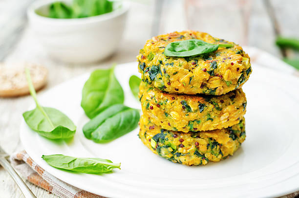 quinoa spinach chickpeas pumpkin fritters