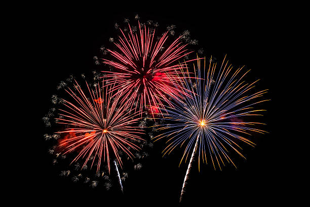 istock Colorful fireworks of various colors on black background 501547752