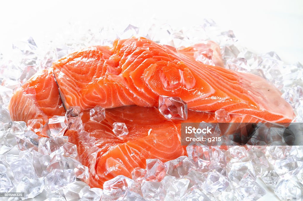 salmon on ice Ice Stock Photo