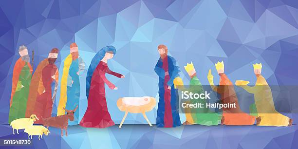 Hand Drawn Christmas Illustration Stock Illustration - Download Image Now - Nativity Scene, Drawing - Art Product, Jesus Christ