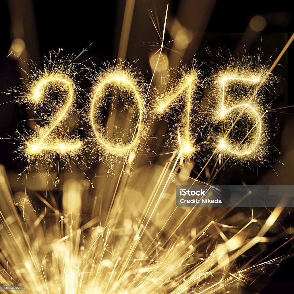 Sparkling New Year 2015 2015 made of sparks  2015 Stock Photo