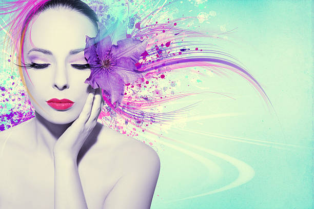 istock Colorful artwork with beautiful woman 501549825