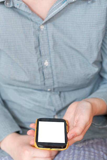 istock smartphone with cut out screen in hand 501550435