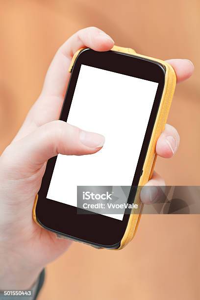 Cut Out Screen Of Smartphone Stock Photo - Download Image Now - Adult, Adults Only, Blank
