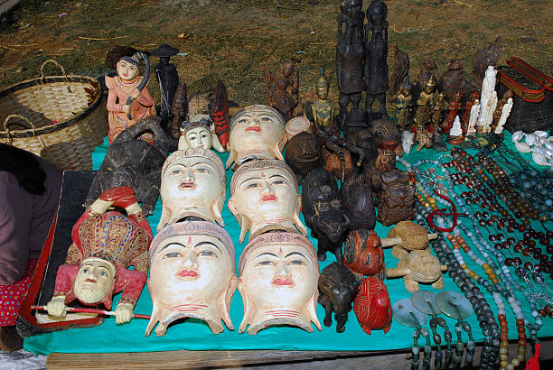 istock Souvenir Buddha masks for sell. 501551585