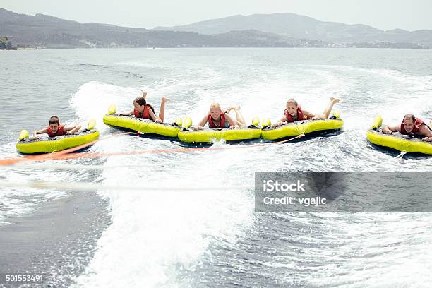 Happy People Enjoy Water Sports Stock Photo - Download Image Now - Child, Halkidiki, Nautical Vessel