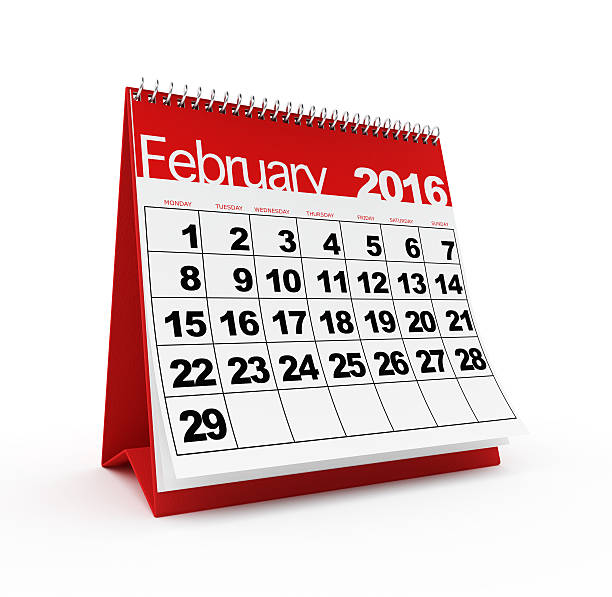 February 2016 calendar February 2016 monthly calendar on white background. 2016 stock pictures, royalty-free photos & images
