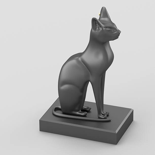 istock Egyptian goddess Bastet black figurine 501571228