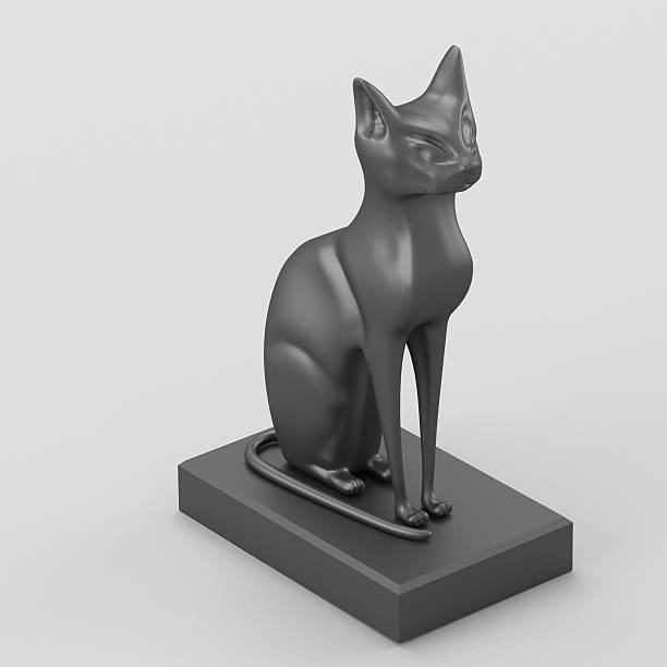 istock Egyptian goddess Bastet black figurine 501571240