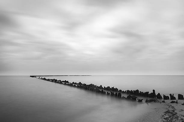 istock Poles at the beach in black and white 501571950