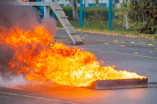 istock large orange flame and black smoke 501572282