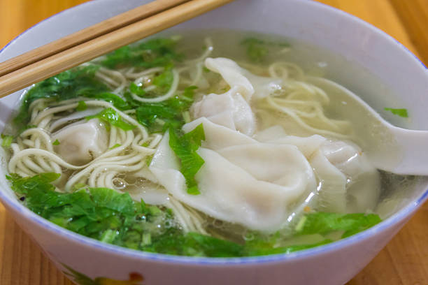 istock Chinese tasty wonton and noodle soup. 501572431