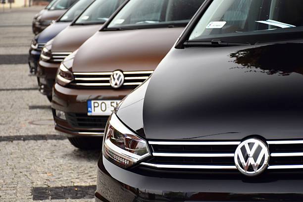 Pabianice, Poland - 20th October, 2015: The presentation of Volkswagen Touran cars. This model is one of the most popular minivan cars in Europe.