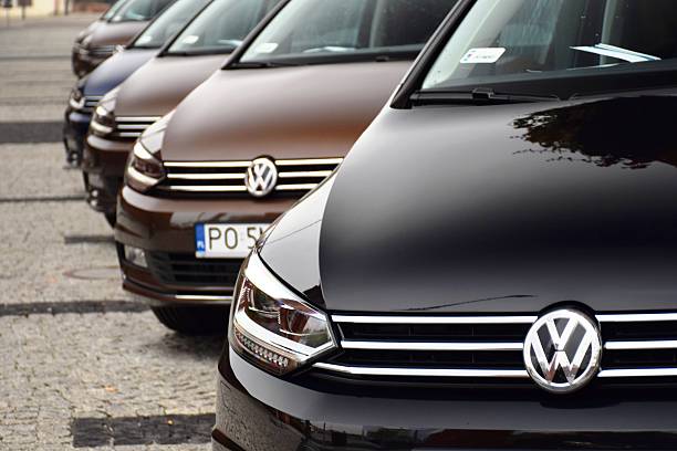 Volkswagen cars in a row stock photo