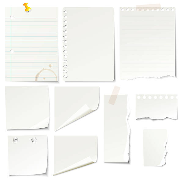 dokumenty - bulletin board note pad thumbtack office supply stock illustrations