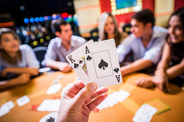 istock Playing blackjack at the casino 501574553
