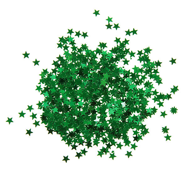 istock The green confetti stars 501574659