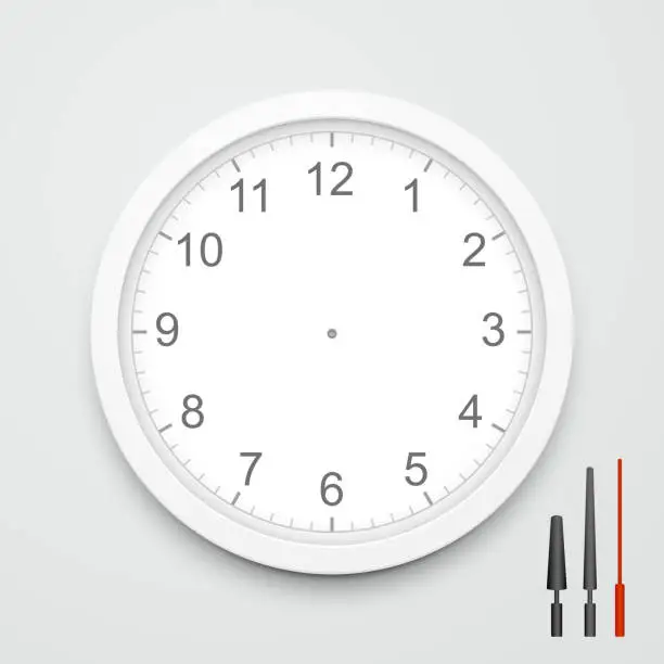 Vector illustration of 3d vector blank clock face