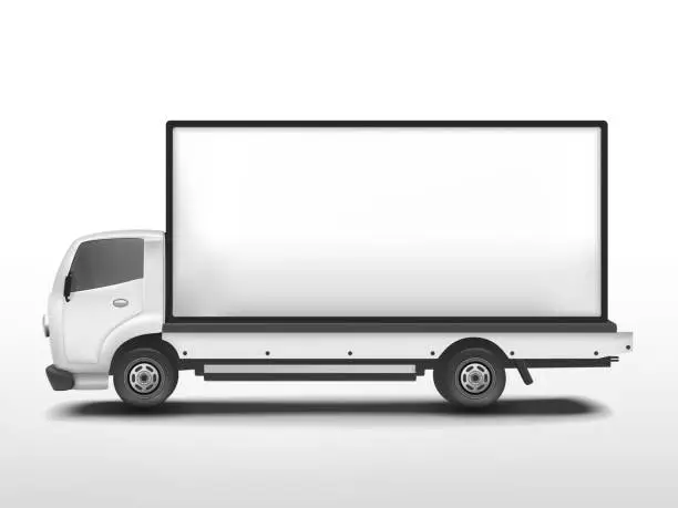 Vector illustration of vector 3d blank mobile billboard