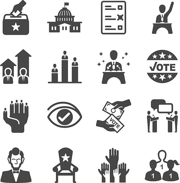 демократии и политической значки - canvass stock illustrations