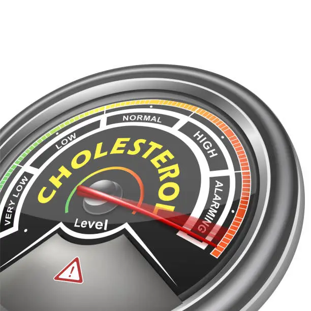 Vector illustration of vector cholesterol conceptual meter indicator