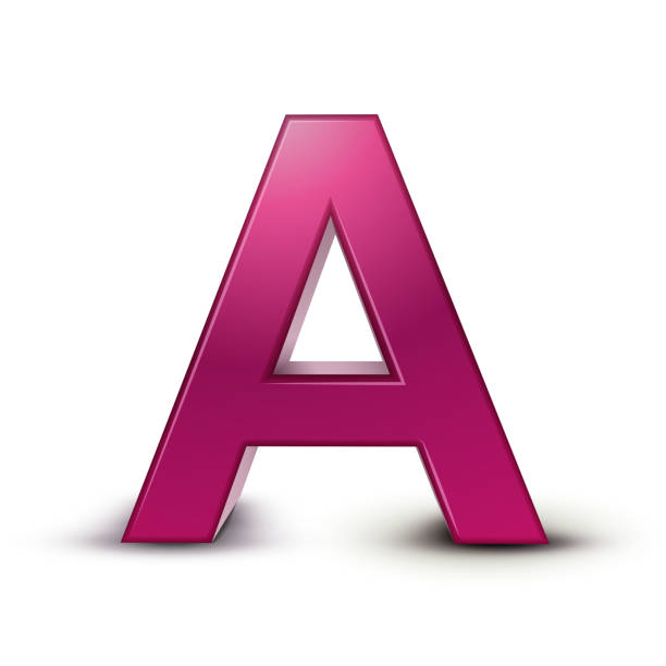3d alphabet pink A 3d pink letter A isolated white background large letter a stock illustrations