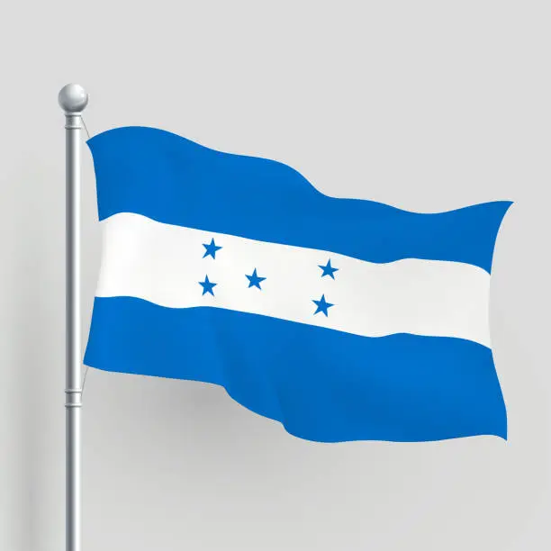 Vector illustration of 3d vector Honduras flag