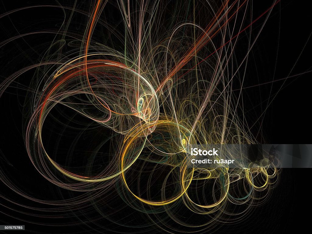 Digital Fractal on Black digital fractal on black background Abstract Stock Photo
