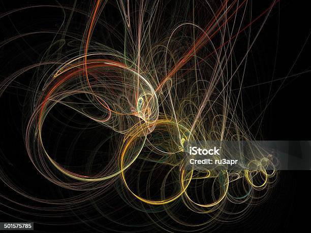 Digital Fractal On Black Stock Photo - Download Image Now - Abstract, Art, Art And Craft