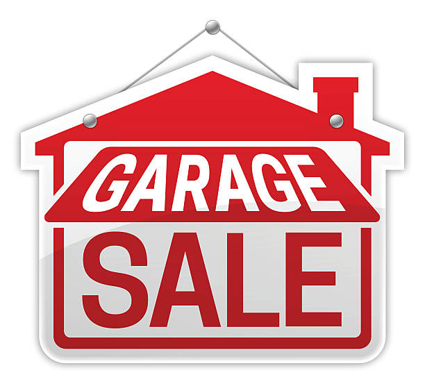 sprzedaż garażowa - garage sale stock illustrations