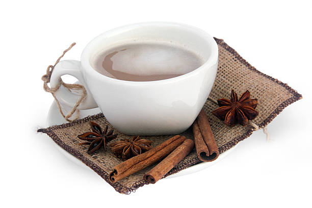 istock cup's coffee with cinnamon and star anise on the sackcloth 501576288