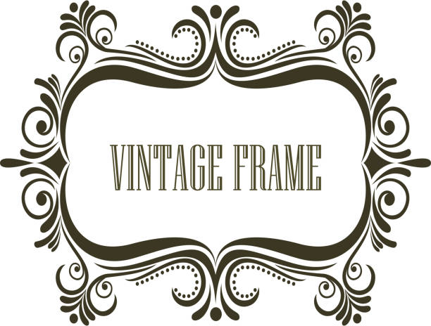 винтажная рамка с декоративной отделкой - nostalgia frame obsolete certificate stock illustrations