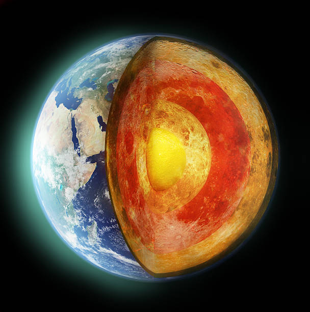 Insight into the inner workings of our planet Cross section of the varying layers of the earth - ALL design on this image is created from scratch by Yuri Arcurs'  team of professionals for this particular photo shoothttp://195.154.178.81/DATA/i_collage/pi/shoots/783432.jpg digital composite stock pictures, royalty-free photos & images