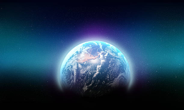 The blue beauty of our galaxy Shot of planet earth showing north america - ALL design on this image is created from scratch by Yuri Arcurs' team of professionals for this particular photo shoothttp://195.154.178.81/DATA/i_collage/pi/shoots/783432.jpg sun above clouds stock pictures, royalty-free photos & images