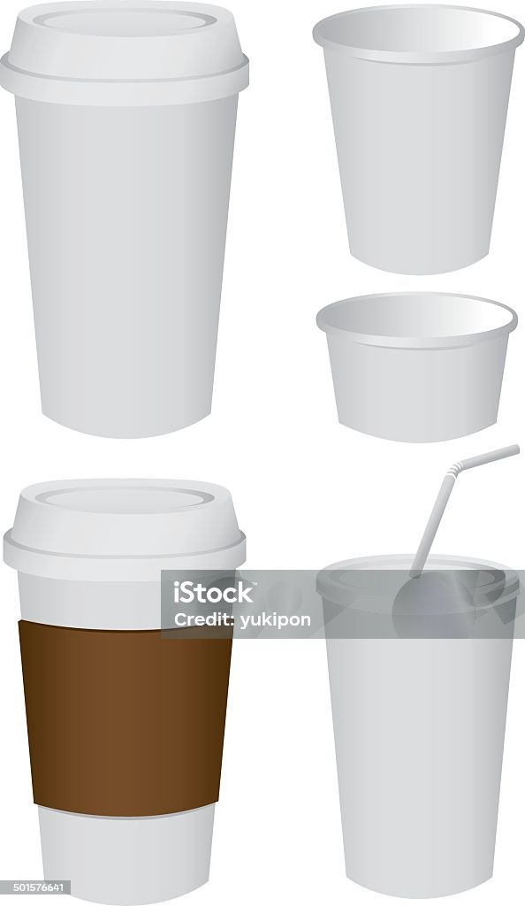 Papier Tasse set Vektor - Lizenzfrei Behälter Vektorgrafik