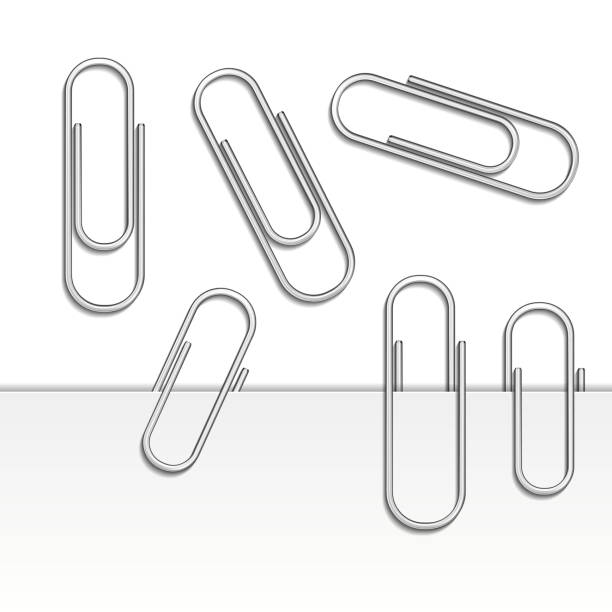 ilustraciones, imágenes clip art, dibujos animados e iconos de stock de vector paperclips - metal sheet metal pattern steel