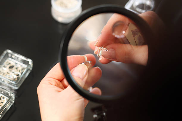 istock Jewelry, silver earring with crystals 501577364