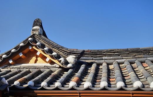 part of the gyeongbokgung palace in seoul, south korea