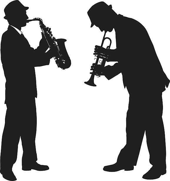 ilustrações, clipart, desenhos animados e ícones de cantores - trumpet musical instrument isolated jazz