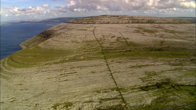 the Burren Plateau On the Western Coast  - Aerial View - Connaught, Galway, Ireland