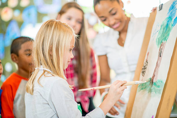 istock Little Girl Painting a Tree 501577966
