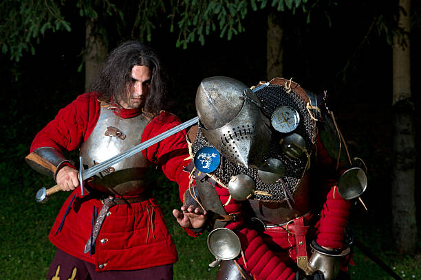 istock Two Knights Struggling For Survival in the Forest 501579086