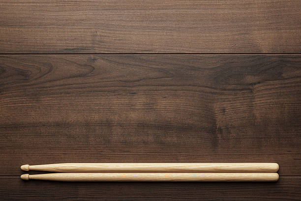 istock wooden drumsticks on wooden table 501579854