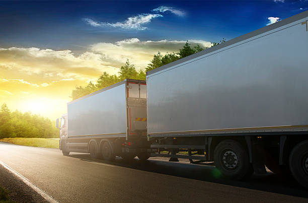 istock Truck trailer on the highway 501592754