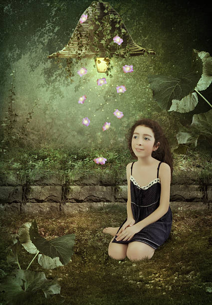 istock Girl and magic flowers 501594012