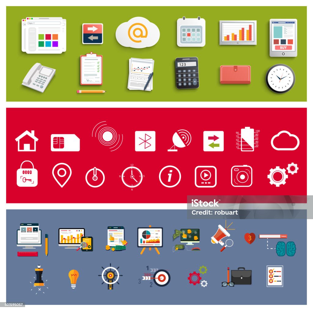 Work Elements Examples Workplace Office And Business Work Elements Set Stock Illustration ...