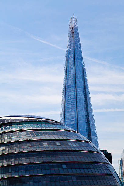 Modern London Modern office buildings and City Hall. London, England, UK. the shard close up stock pictures, royalty-free photos & images