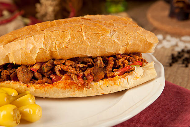 Meat beef tantuni is a kind of traditional turkish kebap stock photo