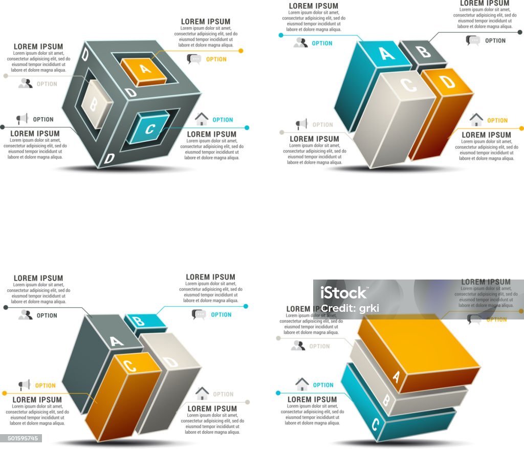 Infographics Vector illustration of business infographics. EPS10. Cube Shape stock vector